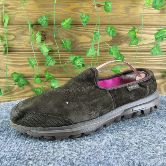 SKECHERS Women's Go Walk Slip-On‎ Brown Leather Size 9M Used 2025 - Picture 1 of 7